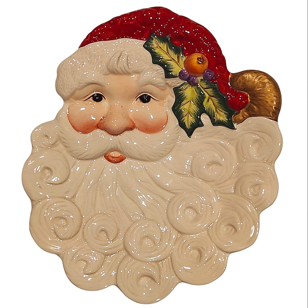 Fitz and Floyd Essentials Nöel Classique Santa Claus Dish